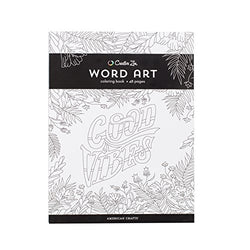 American Crafts 375323 Word Art Creative Zen Coloring Book Word Art