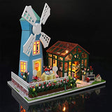 Danni Doll House Furniture DIY Miniature Wooden Miniaturas Dollhouse Toys for Children Birthday Gift Windmill Flower House