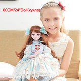 UCanaan BJD Dolls, 1/3 SD Doll 23.6 Inch 19 Ball Jointed Doll DIY Toys with Full Set Clothes Shoes Wig Makeup, Best Gift for Girls - Sally
