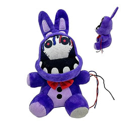 PERUKOYO FNAF Withered Purple Bunny Plush Toys,FNAF Security Breach Bonnie Stuffed Animal Plush for Lovers