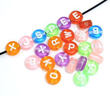 1000 Pcs Acrylic Transparent Multicolor Letter Beads with White Alphabet for Kids DIY Bracelets,