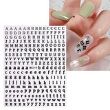 JMEOWIO 8 Sheets Glitter Letter Nail Art Stickers Decals Self-Adhesive Pegatinas Uñas English Alphabet Nail Supplies Nail Art Design Decoration Accessories