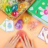 Aneco 24 Pack Slime Easter Eggs DIY Kit Easter Putty Slime Eggs with Cards for Easter Party Favors Easter Eggs Hunt Easter Basket Stress Relief Classroom Game Prizes