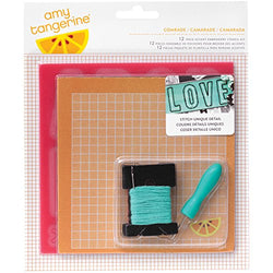American Crafts Amy Tan Stitched 12-Piece Embroidery Stencil Kit, Comrade