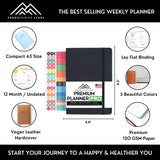 Productivity Store Planner PRO - Best Daily, Weekly & Monthly Goal & Productivity Planner | Full 1 Year Undated Planner For Men & Women | Increase Productivity & Happiness In Work, Life & Business | Hardcover 5.5 x 8” (Black, Medium A5 (5x8 Inches))
