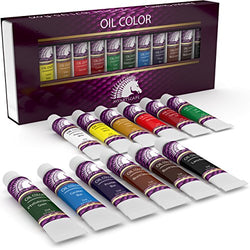 Oil Paint Set - 21ml x 12 - Oil-Based Paints in Tubes - Artists Quality Art Colors - Professional