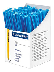 Staedtler Stick 430 F-3CP5 Ballpoint Pen Fine Ballpoint Pen Fine - Blue (Pack of 50)