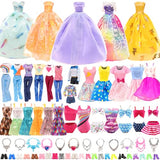 38 Set Doll Clothes and Accessories for 11.5 Inch Doll Including 2 Wedding Gowns Princess Dresses 8 Fashion Dresses 2 Tops 2 Pants 3 Bikini Swimsuits 6 Necklaces and 15 Shoes