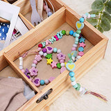 WeeYo 2 Pack Unicorn Crafts for Girls Ages 4-10 388pcs Wooden Bead Set in a Wooden Tray Wood Necklace Bracelet Jewelry Making Kit Gifts Set for Girls