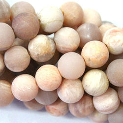 Natural Unpolished Moonstone Round Jewelry Making Gemstone Beads (8mm)