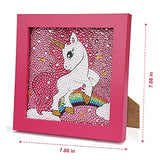 TOY Life 5D Diamond Painting for Kids with Wooden Frame - Diamond Arts and Crafts for Kids Ages 6 - 8 - 10 - 12 - Gem Painting Kit - Unicorn Diamond Painting Kits for Kids Girls (Jumping Unicorn)