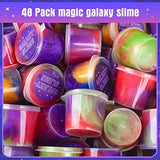 Galaxy Slime kit, 48 Pack Dreamy Slime Party Favor Gifts, Bulk Slime Putty Toy for Girls and Boys for Sensory and Tactile Stimulation, Prize, Goodie Packs Stuffers for Kids, Soft Non-Sticky