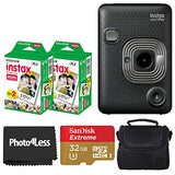 Fujifilm Instax Mini Liplay Dark Grey Camera - Limited Edition + 2X Twin Pack Film + 32GB SD Card + Case + Cloth