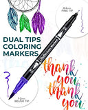Ohuhu Water Based Markers, Dual Tips, 160 Colors Art Markers Set Coloring Brush Fineliner Color Marker Pens for Calligraphy Drawing Sketching Coloring Bullet Journal Back To School Black Package