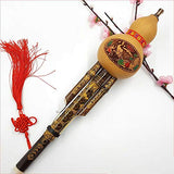 Leoie Chinese Handmade Hulusi Gourd Cucurbit Flute Ethnic Musical Instrument C Key Bb Tone for Beginner Music Lovers C key