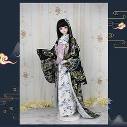BJD Doll Clothes Ancient Style Kimono Fish Pattern/Dragon Pattern for SD BB Girl Ball Jointed Dolls,B,1/3
