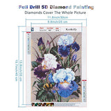 Koikify 5D Diamond Painting Kits for Adults, Full Round Drill Flower Painting 5D Cross Stitch Arts Resin Diamond Picture Beads Pasted Craft DIY Painting for Home Wall Decor, Gift 12x16 Inch