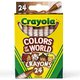 Crayola Bulk Crayon Set, Colors of The World Skin Tone Crayons, 6 Sets of 24 New Crayon Colors