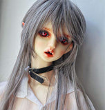 Olaffi BJD Male Doll with Fake Men's Gods Gray Wig 8-9 Inch 1/3 BJD SD Doll Long Kinky Doll Hair with Middle Parting SD BJD Doll Wig