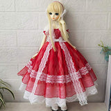 BJD Handmade Doll Handmade Red Dress for 1/4 BJD Girl Dolls Clothes Accessories