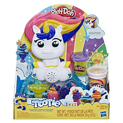 Play-Doh Tootie The Unicorn Ice Cream Set with 3 Non-Toxic Colors Featuring Color Swirl Compound