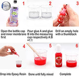 EuTengHao 32oz Epoxy Resin Crystal Clear Kit for Jewelry, Art, Crafts Including 16oz Resin and 16oz Hardener | Bonus 4 Colors Pigment,2pcs Graduated Cups, 5pcs Sticks, 1 Rubber Gloves
