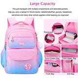 Backpack for Girls, Waterproof Kids Backpacks Princess School Bag Pink Bookbags Cute Travel Daypack