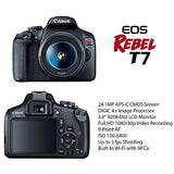 Canon EOS Rebel T7 DSLR Camera Bundle with Canon 18-55mm Lens + 2pc SanDisk 32GB Memory Cards + Accessory Kit