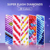 DIY 5D Diamond Painting Number Kits for Adults Kids Beginner, Full Drill Crystal Rhinestone Diamond Embroidery Paintings Pictures Arts Craft Perfect for Home Wall Decor Gift (Flower)