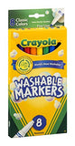 Washable Markers, Fine Point, Classic Colors, 8/pack