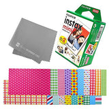 Fujifilm Instax Mini Link Smartphone Printer + Fujifilm Instax Mini Instant Film (20 Sheets) Bundle with Sturdy Tiger Stickers + Deals Number One Cleaning Cloth (Ash White)