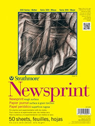 Strathmore STR-307-814 50 Sheet Rough Newsprint Pad, 14 by 17"