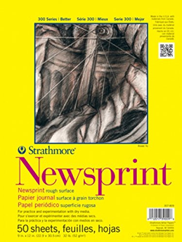 Strathmore STR-307-809 50 Sheet Rough Newsprint Pad, 9 by 12"