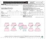 McCall Pattern Company M6918 Children's/Girls Skorts, Size CHJ