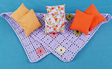 Pillows blanket set dollhouse miniature 1/6 Scale 1:6 play-scale 12 inch for Barbie Blythe coverlet miniature dolls accessories role-playing games