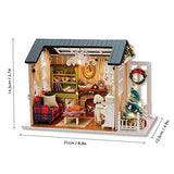 Taruor DIY Christmas Miniature Dollhouse Kit,Realistic Mini 3D Wooden House Room Craft with LED Lights Children's Gift Christmas Decoration