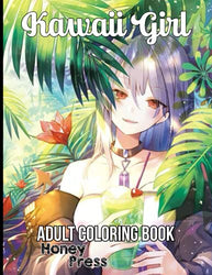 Kawaii Girl Adult Coloring Book: An Adult 50 Beautiful Coloring Page with Cute And Adorable Gray scale Anime Characters And Fun Manga Animal and ... Books) For Stress Relief and Relaxation.