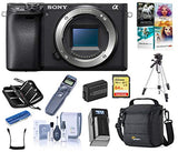 Sony Alpha a6400 Mirrorless Digital Camera Body, Bundle with Cam Bag + Battery + Remote Shutter Trigger + 64GB SD Card + Tripod + Charger + SD Card Case + Corel PC Software Kit + Cleaning Kit + More