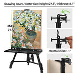 NewZeal Artist Easel Stand Painting Stand Art Easel, 20"to 61" Art Easel for Painting Canvase & Displaying, Aluminum Adjustable Height Display Tripod with Portable Bag/Folding Keg/Apron.(Black)