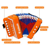 MUSICUBE Kids Accordion Instrument Toys 10 Keys Button Small Accordion for Boys & Girls Educational Musical Instrument Toys Thanksgiving Gift Choice (ORANGE)