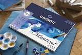 Canson Montval 300gsm Watercolour Practice Paper Block Including 12 Sheets, Size: 40x50cm, Natural White and Cold Pressed (Not) Textured Paper