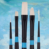 Princeton Aspen 6500 5pc Professional Paint Brushes - Princeton Acrylic Brushes - Synthetic Oil Painting Brushes for Oil Acrylic & Gouache - Set of Art Brushes Filbert Striper Flat & Round Brush Set