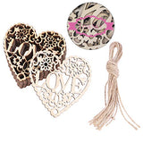 Tinksky Heart Wooden Embellishments Crafts Hanging Ornament for Wedding Valentine's Day gift DIY,