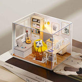 CUTEBEE Dollhouse Miniature with Furniture, DIY Wooden Dollhouse Kit Plus Dust Proof, 1:32 Scale Creative Room Idea (Sunshine Study)