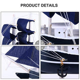 WINOMO Sailing Model Nautical Decor, Wooden Miniature Sailboat Model Vintage Sail Ship for Tabletop Ornament, 9.04X8.65X1.57in