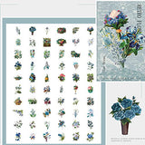 PEMOTYST 120 PCS Retro Plant Stickers Vintage Flower Sticker Set Various Special Shaped Flowers Stickers for Laptop Envelop Scrapbook Luggage Windows DIY Decorative Fashion Plants Set