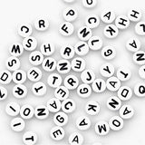 Darice Alphabet Beads Acrylic Round White w/Black Letters 7mm 150Pc (6 Pack) 0791 21 Bundle with