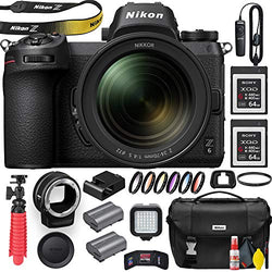 Nikon Z6 Mirrorless Digital Camera with 24-70mm Lens (1598) with Nikon FTZ Lens Adapter, Nikon Bag, MC-DC2 Remote, 2 Sony 64GB XQD Cards, Filter Kit, UV Filter, Extra Battery, Light and More (Renewed)