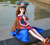 EVA BJD Tibet Priness 1/3 SD Doll 24 inch Ball Jointed Dolls with Dress Hair Shoes and Makeup