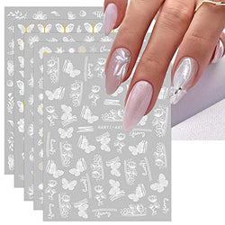 JMEOWIO 12 Sheets Spring Flower Nail Art Stickers Decals Self-Adhesive Pegatinas Uñas Colorful Summer Floral Nail Supplies Nail Art Design Decoration Accessories